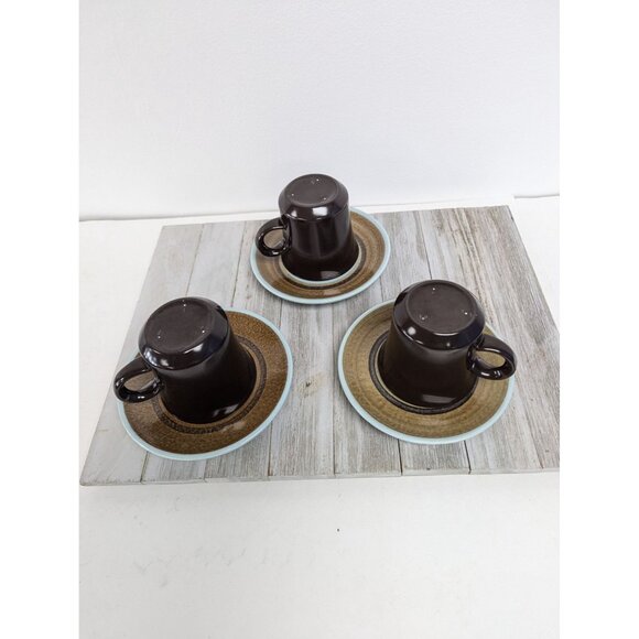 Vintage Stoneware Franciscan Tea Coffee Cups & Saucers Set Of 3 - Picture 9 of 14
